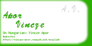 apor vincze business card